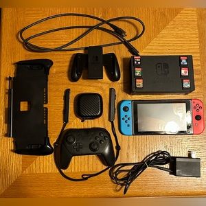 Nintendo switch and games with accessories